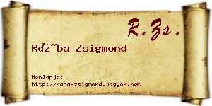 Rába Zsigmond névjegykártya