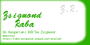 zsigmond raba business card